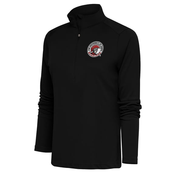 Women's Antigua Black Tampa Spartans Tribute Half-Zip Pullover Top