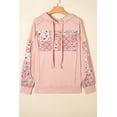 thumbnail image 4 of Delicacy Mix Floral Patchwork Side Slit Drawstring Hoodie, 4 of 8