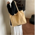 thumbnail image 7 of SPEKSEE Gingham Tote Bag Vintage Shoulder Tote Lightweight Shoulder Bag Gingham Large Capacity Handbag, 7 of 7