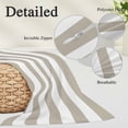 thumbnail image 6 of Beige Stripes King Size Pillow Cover, Pillowcase Protectors with Zipper, Breathable Decorative Throw Pillow Case Cover, Simple Beige White Texture Pillow Shams for Couch Sofa 20x36Inch, 6 of 8