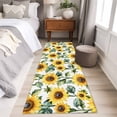 thumbnail image 5 of Sunflower Large Area Rugs for Bedroom Living Room, Soft Non Slip Carpet Bedside Rug, Spring Green Botanical Summer Floral Rectangular Floor Cover Kitchen Accent Rug 2'x6' for Dining Room/Office, 5 of 9