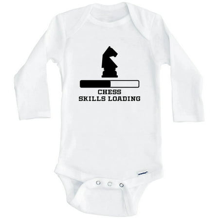 

Chess Skills Loading Funny Chess Player Humor One Piece Baby Bodysuit (Long Sleeve) 6-9 Months White