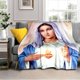 thumbnail image 1 of Impresión 3D de la Virgen María de Jesús, mantas de franela cálidas, ropa de cama de viaje, mantas finas, 1 of 4