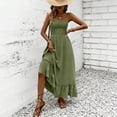 thumbnail image 5 of Enjoytime Women's Boho Long Maxi Party Dress Summer Wedding Guest Off The Shoulder V Neck Loose Flowy Dresses Pleated Elegant Dresses, 5 of 6