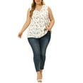 thumbnail image 2 of Agnes Orinda Women's Plus Size Floral V Neck Sleeveless Chiffon Tank Top, 2 of 7
