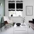 thumbnail image 4 of Black Striped Kitchen Curtains Small Short 39 Inch Length, Farmhouse Black White Stripes Grommet Top Bedroom Living Room Curtains, Light Filtering Cafe Curtain Drapes 2 Panels Set 55''x39'', 4 of 9
