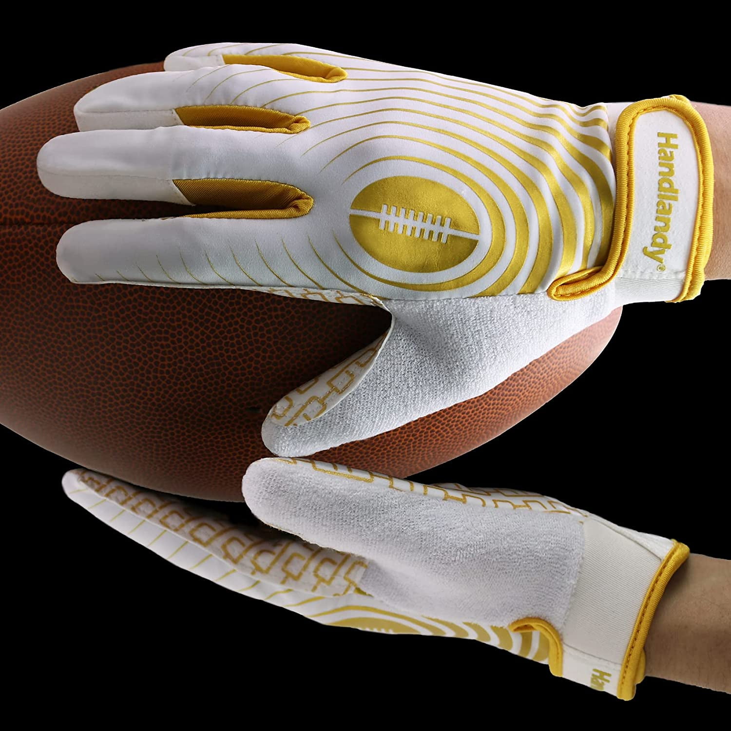 Gold youth football deals gloves