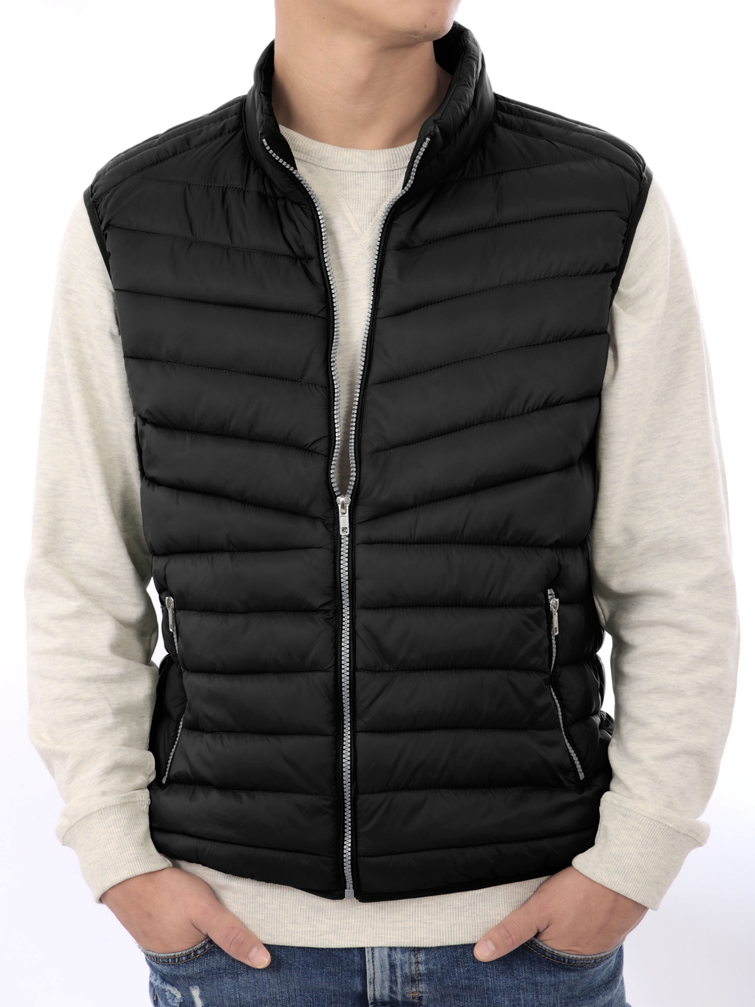 6762 Men's Ultralight Down Jacket Vest Duffel Coat Sleeveless Outdoor Waistcoat 