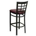 thumbnail image 4 of Flash Furniture HERCULES Series Black Window Back Metal Restaurant Barstool - Burgundy Vinyl Seat, 4 of 7