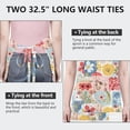 thumbnail image 6 of Pioneer Flower Floral Print Pattern Apron for Women and Men, Cotton Linen Waterproof with Pockets, Adjustable, 33x27 Inch for Kitchen, Gardening, BBQ, Salon, 6 of 6