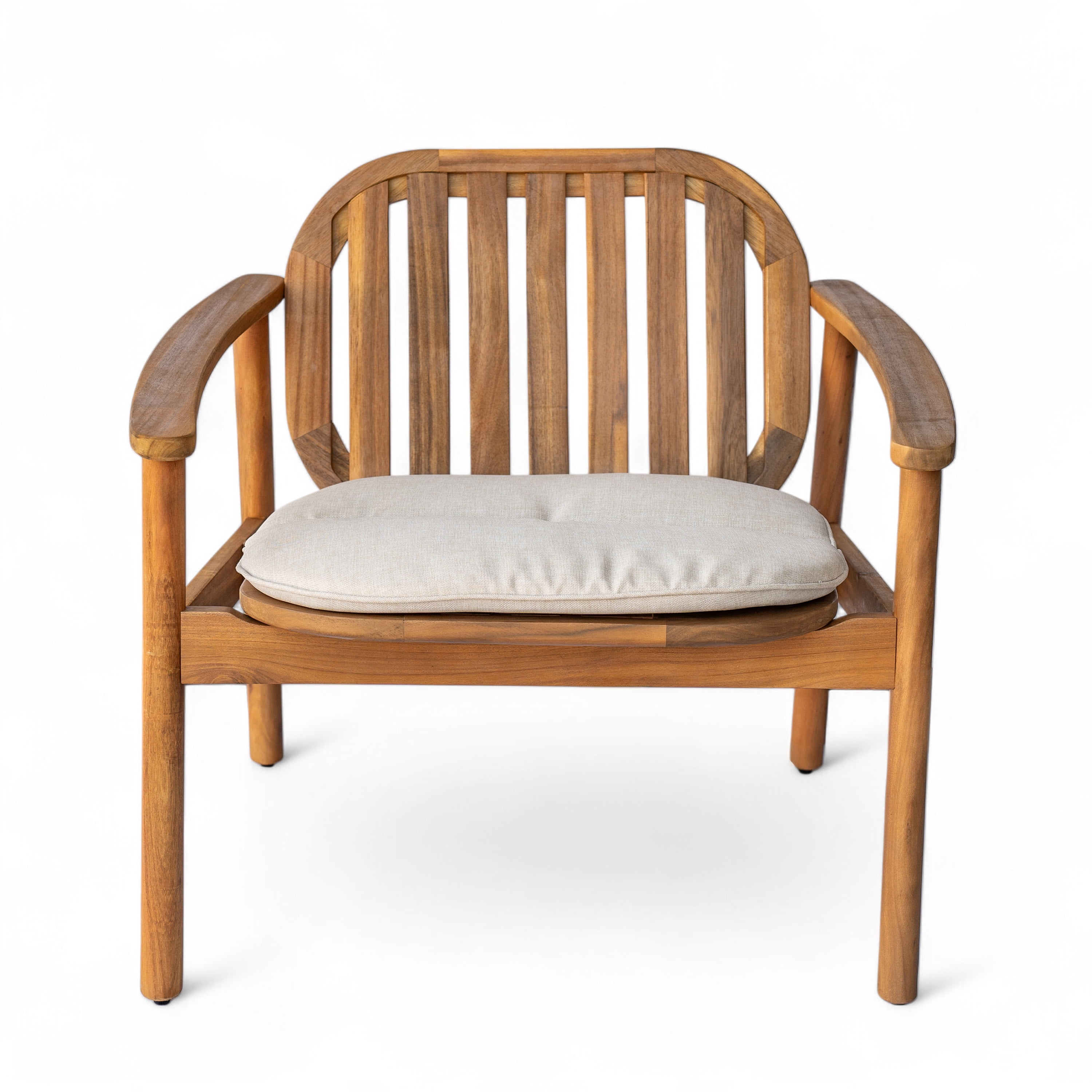 Acacia Wood Patio Club Chairs Set of 2 with Cushion for Garden Deck, Teak