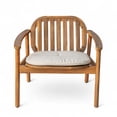 thumbnail image 5 of Olurrisa Outdoor Acacia Wood Club Chair Set of 2, Teak Finish with Beige Cushion, Modern Slatted Design for Patio Garden, 5 of 8