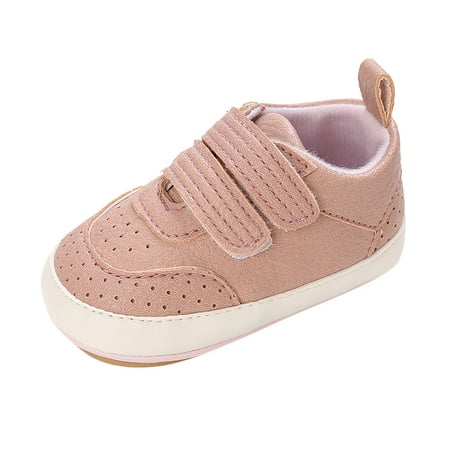 

Spring and Autumn Children Boy Shoes Size 8 Baby Shoes Boys S Glitter Shoes and Girls Flat Bottom Non Slip Lightweight Comfortable Double Hook Loop Solid Color Simple Style