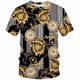 thumbnail image 1 of "Playera Manga Larga Hombre Camisetas Camiseta De Hip Hop con Estampado De Corona De Flores Doradas En 3D De Verano para Hombres/Mujeres, Ropa Unisex De Lujo De Manga Corta" Xishao ropa, 1 of 2