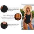 thumbnail image 5 of Zando Women's One-Piece Swimsuit, Tummy Control, Vintage Square Neck, Army Green, Size L, 5 of 7