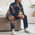thumbnail image 7 of Yiaed Starry Sky Cloud Puppy Print Men’s Pajamas Set - Long Sleeve Button Down Sleep Shirt and Pajama Bottoms Sleepwear Set Mens Pjs Sets Men's Pajama Bottoms-XX-Large, 7 of 7