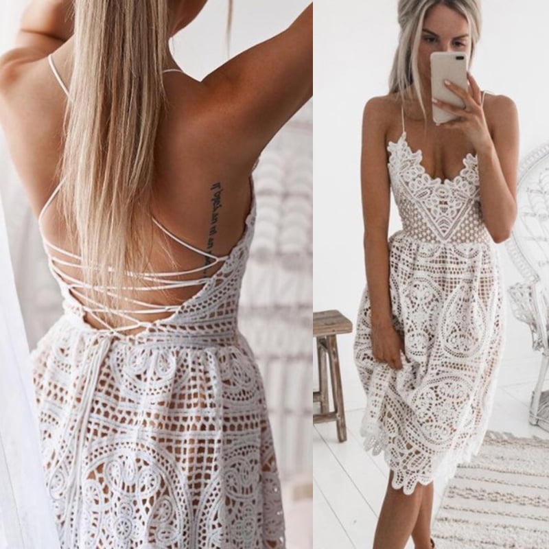white halter summer dress