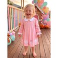 thumbnail image 6 of RUINIXCW Toddler Girl Orange Halloween Dress with Pumpkin  Ghost Applique Long Sleeve Swing Dress for Trick or Treat Party, 6 of 8