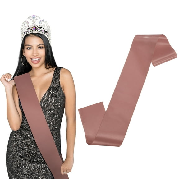 Uxcell 1-Pack Blank Satin Sash, 3.8"/95mm Party Accessory Sashes for Wedding/Birthday/Party Decorations/DIY /Graduation [Rose Gold]