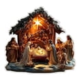 thumbnail image 2 of Letrero navideño de acrílico plano 2D con escena de , letrero decorativo para interiores y exteriores, Sagrada Familia, decoración, 2 of 9