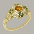 thumbnail image 2 of LBG British Made Solid 14k Yellow Gold Natural Citrine & Peridot Womens Anniversary Ring - 33 size options - Size 10.25, 2 of 7