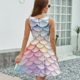 thumbnail image 6 of Beautiful Colorful Mermaid Scales Women's Tank Dress V Neck Sleeveless Summer Sundress, 6 of 7
