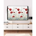 thumbnail image 5 of Watercolor Flower Outdoor TV Cover 60 to 65 Inch Weatherproof, Red Blue Poppy Flowers Daisy Summer 600D Oxford TV Covers with Waterproof Zipper, Outside Flat TV Screen Protector Size 58"Wx37"Hx4.5"D, 5 of 7