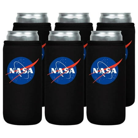 

TiaGOC Can Sok 12 Pack Sleeve for Beer & Soda Insulated Neoprene Cover (NASA Blue Earth Decal 6 Pack of 12oz Slim Can Sleeves)