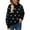 Black, variant on Xmyrz Fall Sweaters For Women Polka Dot Printing Long Sleeve Knit Casual Holiday Pullover Sweater Cute Sweaters