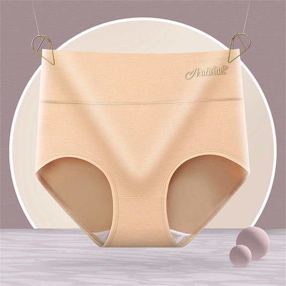 Women's High Waisted Underwear Cotton Soft Full Coverage Briefs Pantie