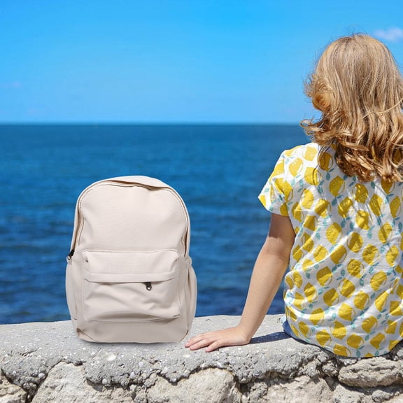 LOLIPPYY White Backpack for Women, Large Capacity School Bag, Cloth Fabric, 1 Pack, Everyday Use Carrying Backpack