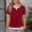 Red, variant on Women's Mock Double Layer Colorblock Round Neck Short Sleeve Casual Daily Relaxed Tailored Spring Shirt S