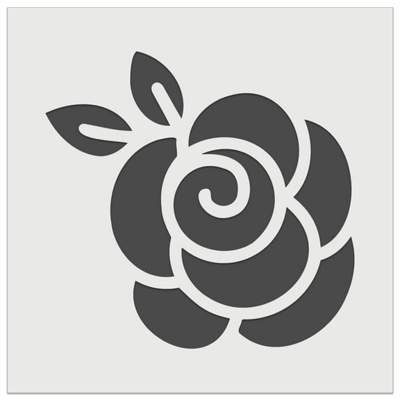 Rounded Rose Flower DIY Cookie Wall Craft Stencil - 5.5 Inch