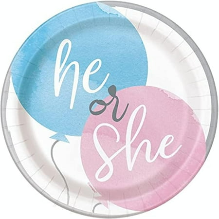 Gender Reveal Party 7 in Dessert Plates (set of 8)