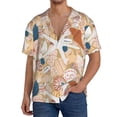 thumbnail image 1 of Balery Tropical Beach Sea Shell Camisa Casual de Manga Corta con Botones para Hombre, Texturizada, Estilo Cubano, para Playa, Verano-Small, 1 of 5