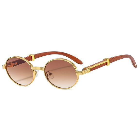 for Women & Men Luxury Y2k Eyewear Small Frame Punk Sunglasses UV400 Shades Vintage Round Sunglasses Oval Sun Glasses GRADIENT TEA