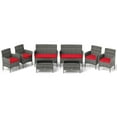 thumbnail image 2 of Costway 8 PCS Patio Furniture Set with Washable Cushions and Tempered Glass Coffee Table, 2 of 9