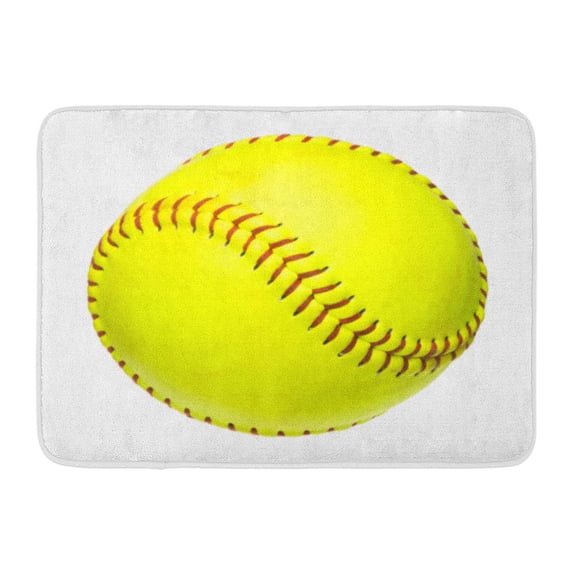 SIDONKU Yellow Baseball Softball Ball Equipment Sport White Doormat Floor Rug Bath Mat 23.6x15.7 inch