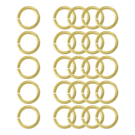 Uxcell 25Pack Open Jump Rings, 14mm/0.55" OD Brass Jump Ring Connectors 2mm Thick O Rings for Jewelry Making Keychain