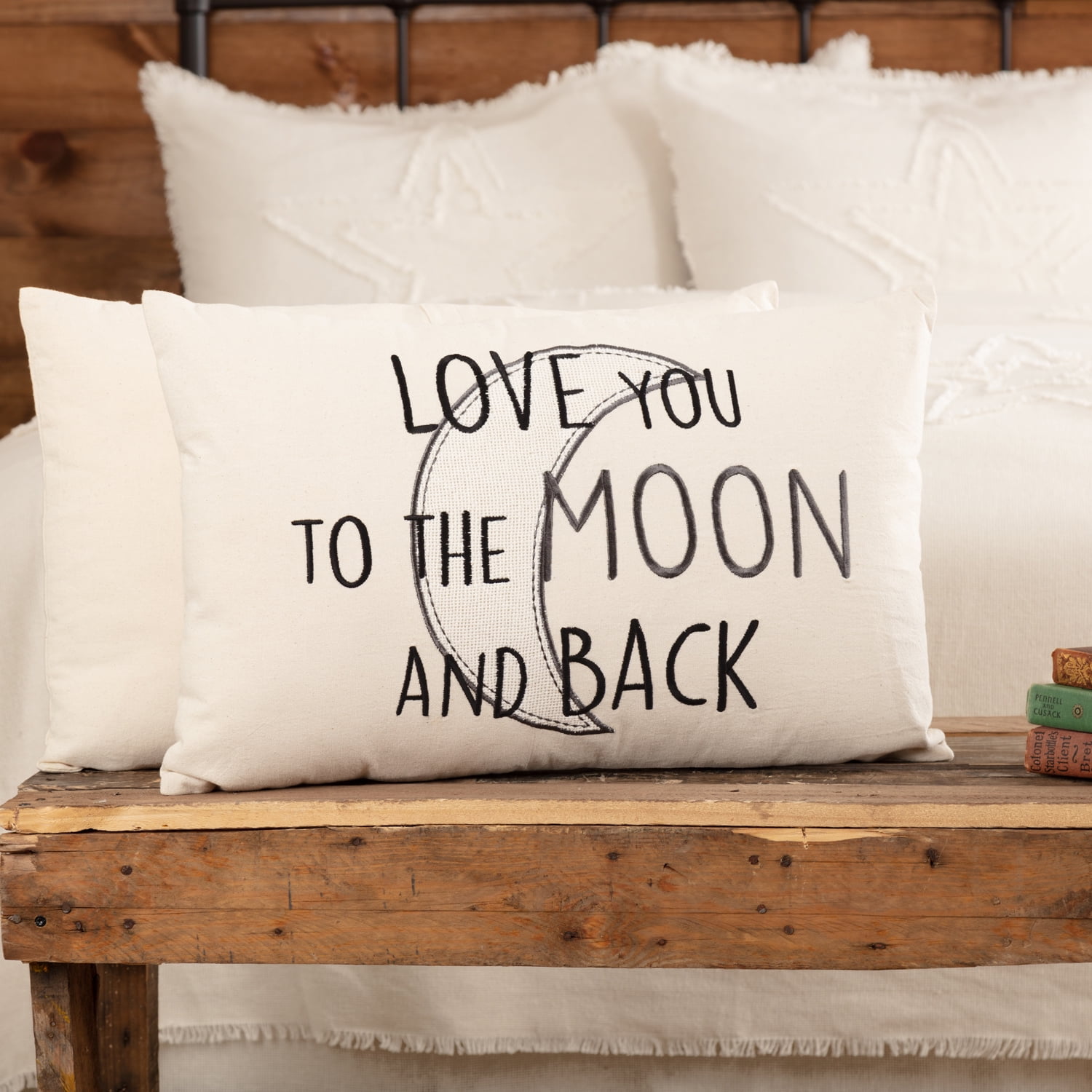 Natural Creme White Farmhouse Bedding Casement Cotton Stenciled Solid Color Rectangle 14x22 Pillow Cover Insert