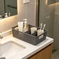 thumbnail image 4 of Plastic Divided Storage Basket with Removable Inserts Multi Compartment Organizer for Home Office Bathroom, Gray, 4 of 6