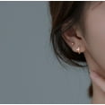 thumbnail image 5 of 925 Sterling Silver CZ Love Hoop Earrings for Women Teens Small Heart Huggie Earrings, 5 of 10