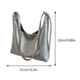 thumbnail image 2 of Bolso cruzado de moda de Color liso, bolso elegante de cuero de PU para axila con correa ajustable, bolso Hobo para uso diario para mujer, 2 of 5