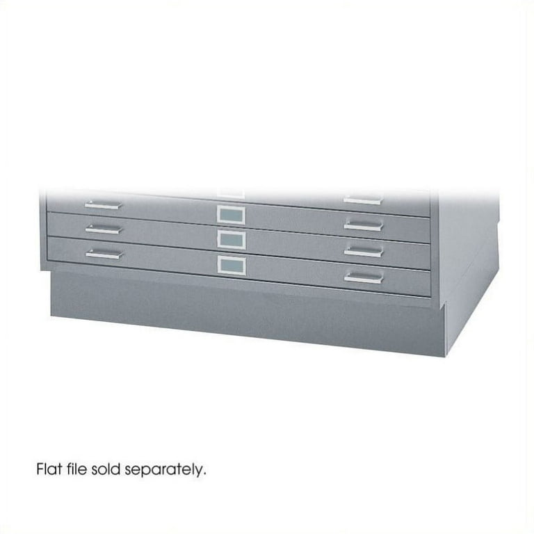 Safco 5 Drawer Flat File Cabinet with Closed Base in Gray 