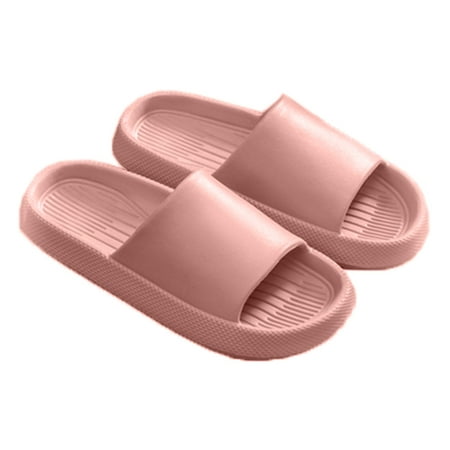 

1 pair Pillow Slippers for Women Non Slip Quick Drying Shower Slides Bathroom Sandals | Thick Sole-pink