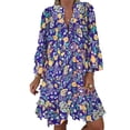 thumbnail image 1 of Tralilbee Nouvelle Robe de Plage à Manches Longues Imprimée Grande Taille Mode Décontractée Robe Élégante Ample et Confortable Convient pour Voyage, Fête, Souper en Famille, 1 of 3