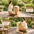 Angled Bench Frame Tree of Life Prayer Bench with Padded Cushion and Angled Book Rest ...