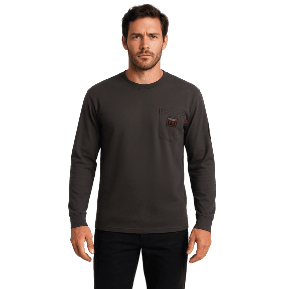 Bass Creek Outfitters Men's Flame Resistant Long Sleeve Crewneck Knit Top, Sizes M-2XL