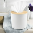 thumbnail image 5 of Wooden Cover Round Roll Paper Tissue Tube Household Removable Mini Wooden Tissue Box, 5 of 10
