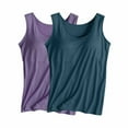 thumbnail image 2 of Utoimkio Clearance 2 Pack Basic Stretch Tank Tops for Women Solid Color Undershirt Tank Tops for Women Scoop Neck Sleeveless Basic Under T Shirts for Women, 2 of 3